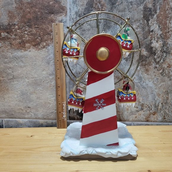 VTG Musical Ferris Wheel Snow Globe Windup Plays Nutcracker Suite March - Picture 8 of 11